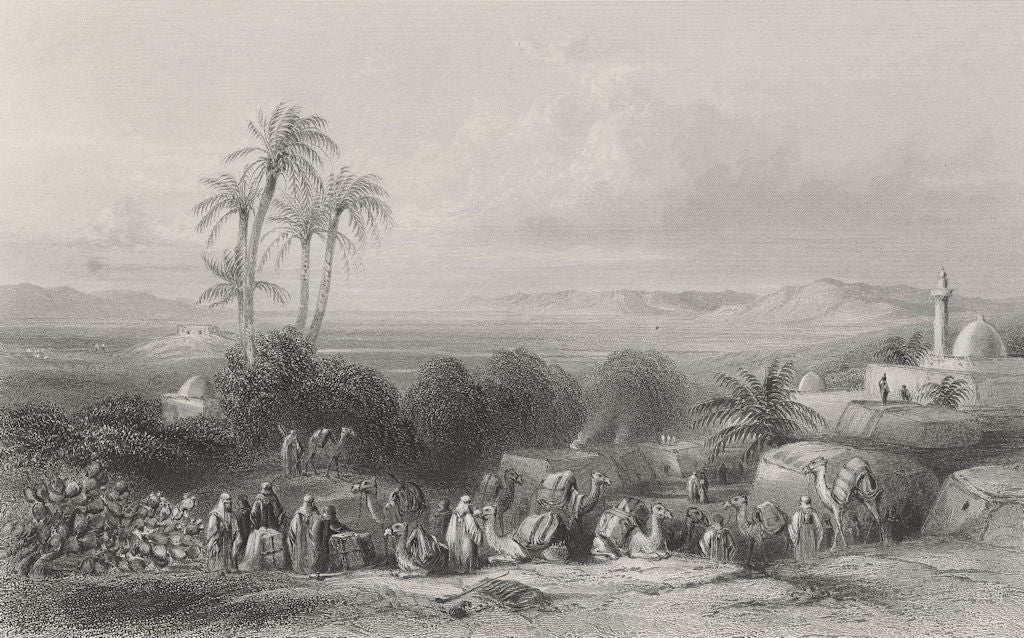 ISRAEL. Plain of Esdraelon, from Jenin-Bartlett 1847 old antique print picture